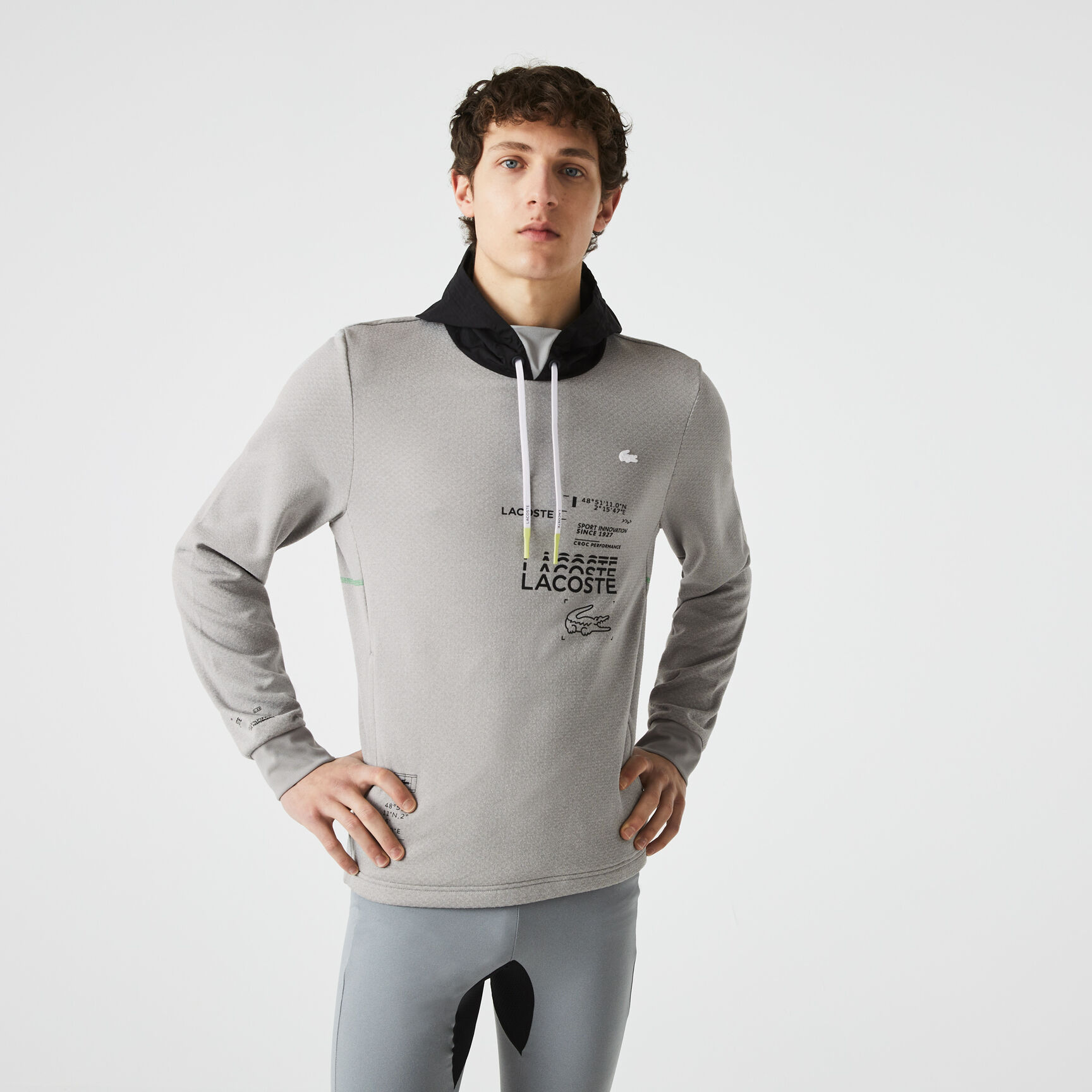 Men's Lacoste SPORT Nylon Contrast Hood Pullover Jacket Men's Lacoste SPORT Nylon Contrast Hood Pullover Jacket