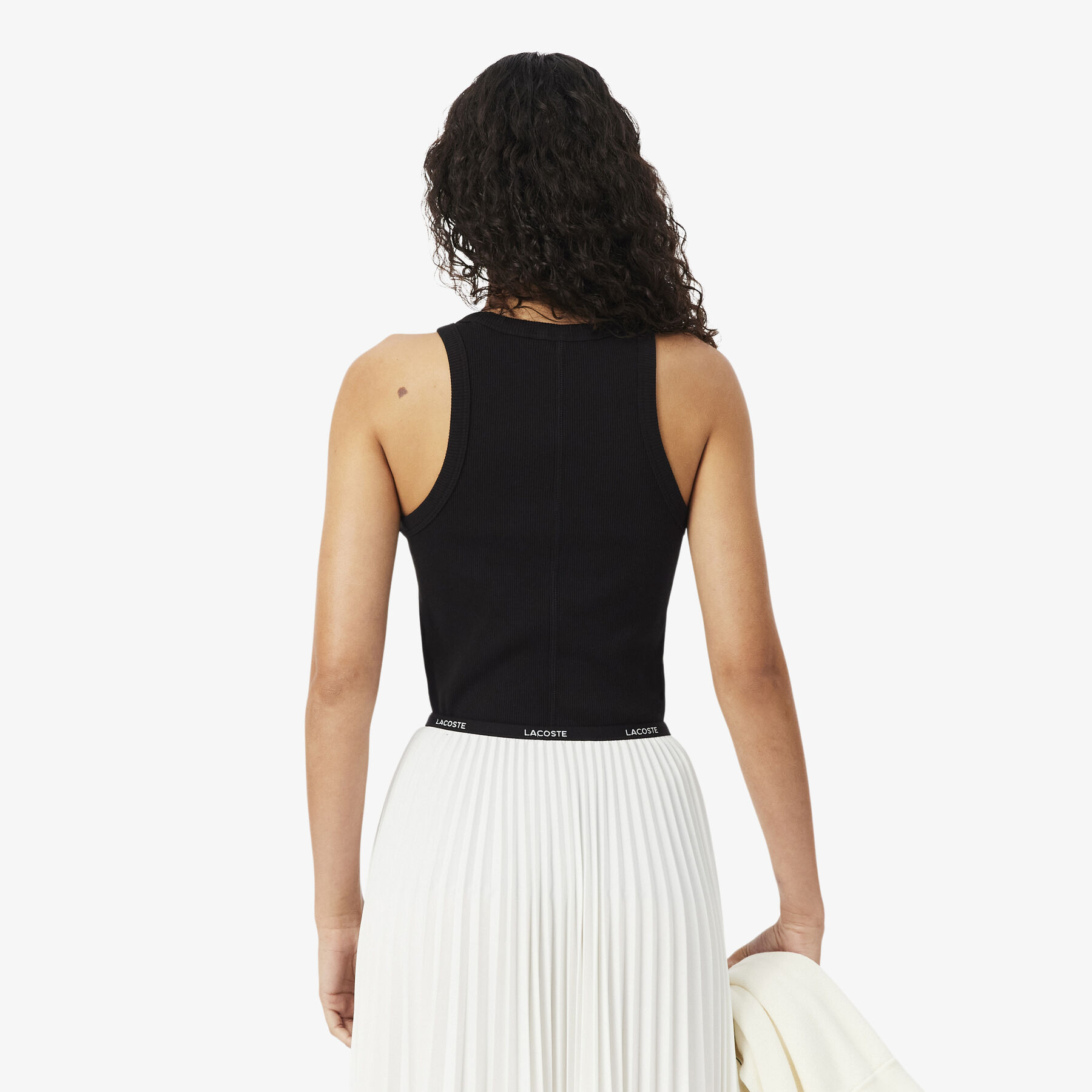 lacoste slim fit ribbed cotton tank top