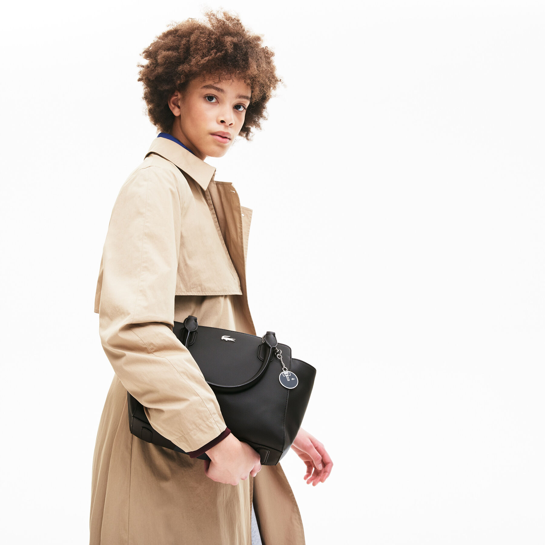 Women's Daily Classic Gusseted Coated Piqué Canvas Tote lacoste women s daily classic gusseted coated piqu canvas tote
