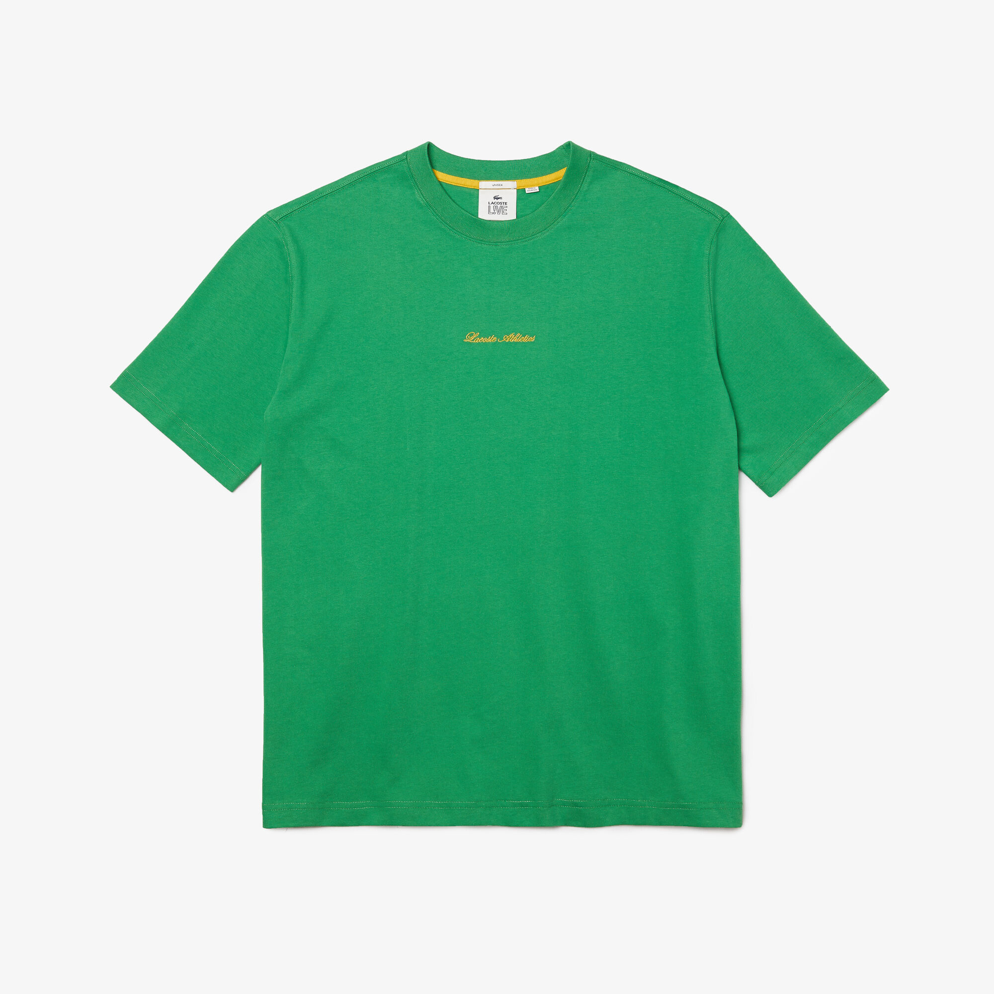 Unisex Lacoste LIVE Loose Fit Golden Embroidery Cotton T-shirt
