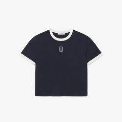 lacoste embroidered badge jersey t shirt