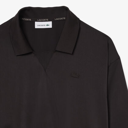 قميص بولو من الساتان بقصة مريحة