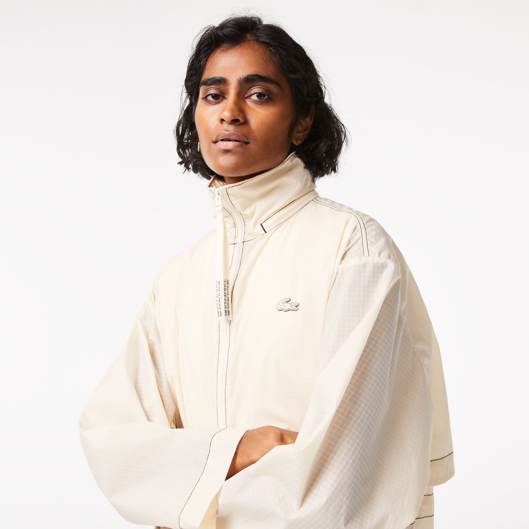 women s lacoste 2 in 1 water repellant hooded parka