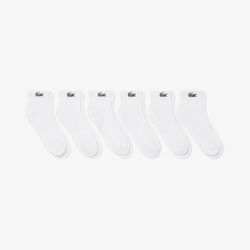 lacoste 6 pack striped cotton ankle socks