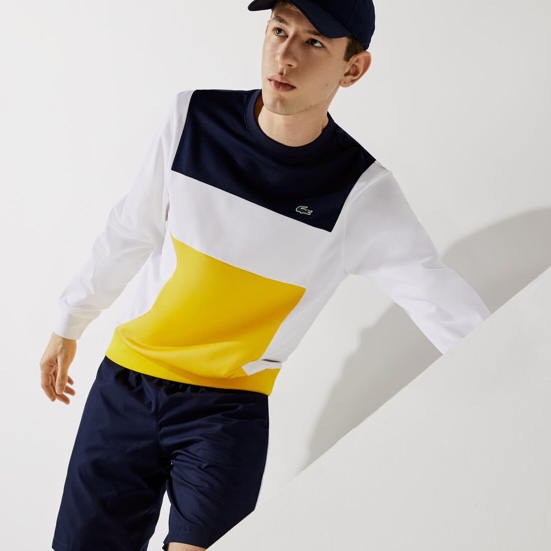 Men’s Lacoste SPORT Resistant Colorblock Piqué Sweatshirt