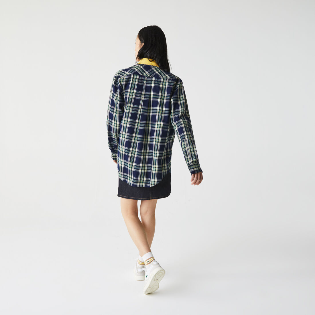 تي شيرت قطن كاروهات للجنسين قصة مربعة مجموعة Lacoste LIVE تي شيرت قطن كاروهات للجنسين قصة مربعة مجموعة Lacoste LIVE