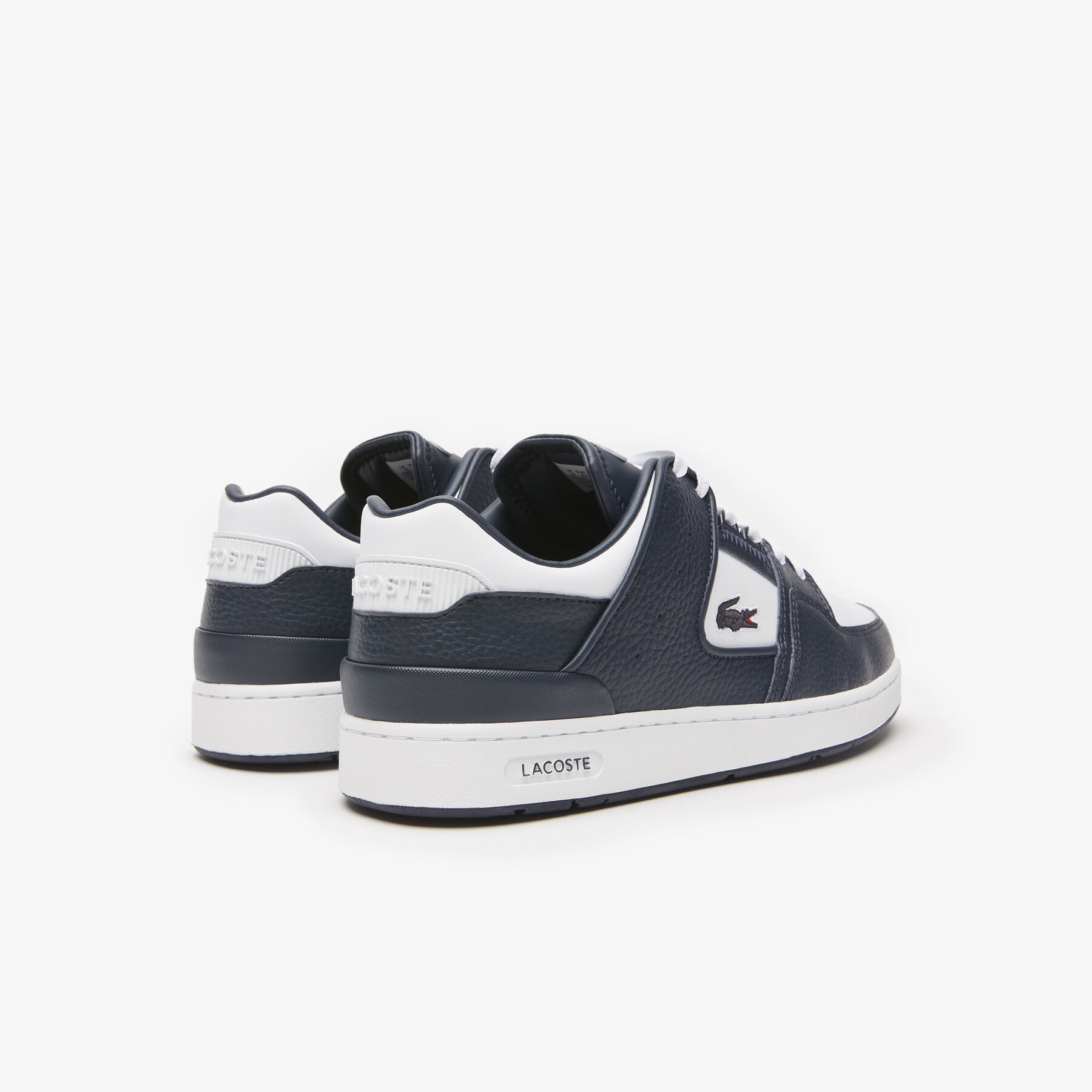 men s lacoste court cage leather heel pop trainers