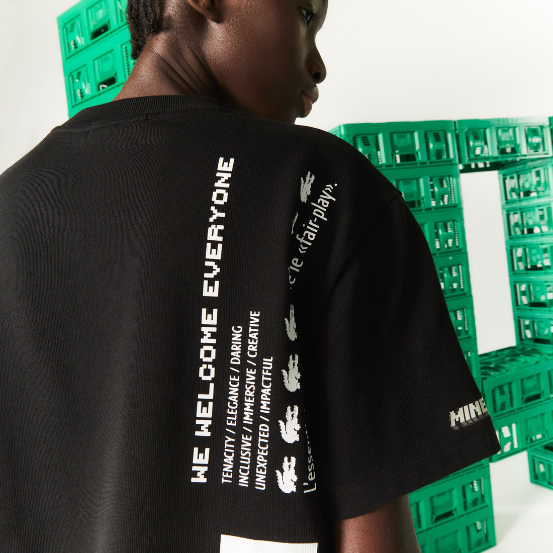 تيشيرت قطن عضوي قصير للنساء مجموعة Lacoste L!VE x Minecraft تيشيرت قطن عضوي قصير للنساء مجموعة Lacoste L!VE x Minecraft