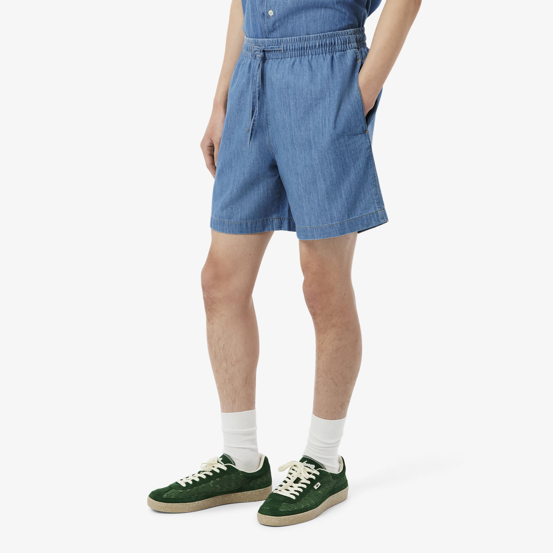 lacoste relaxed fit denim shorts