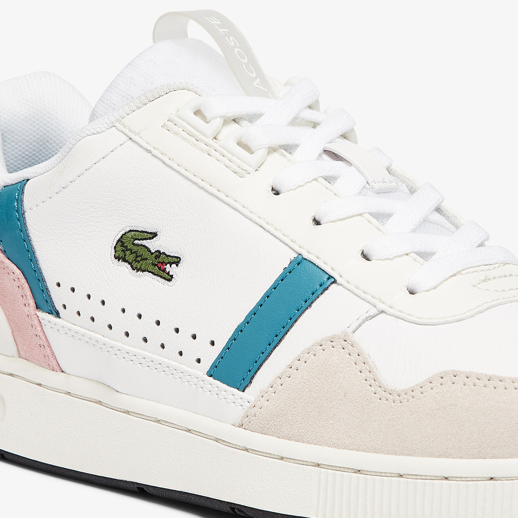 lacoste women s t clip leather and synthetic trainers