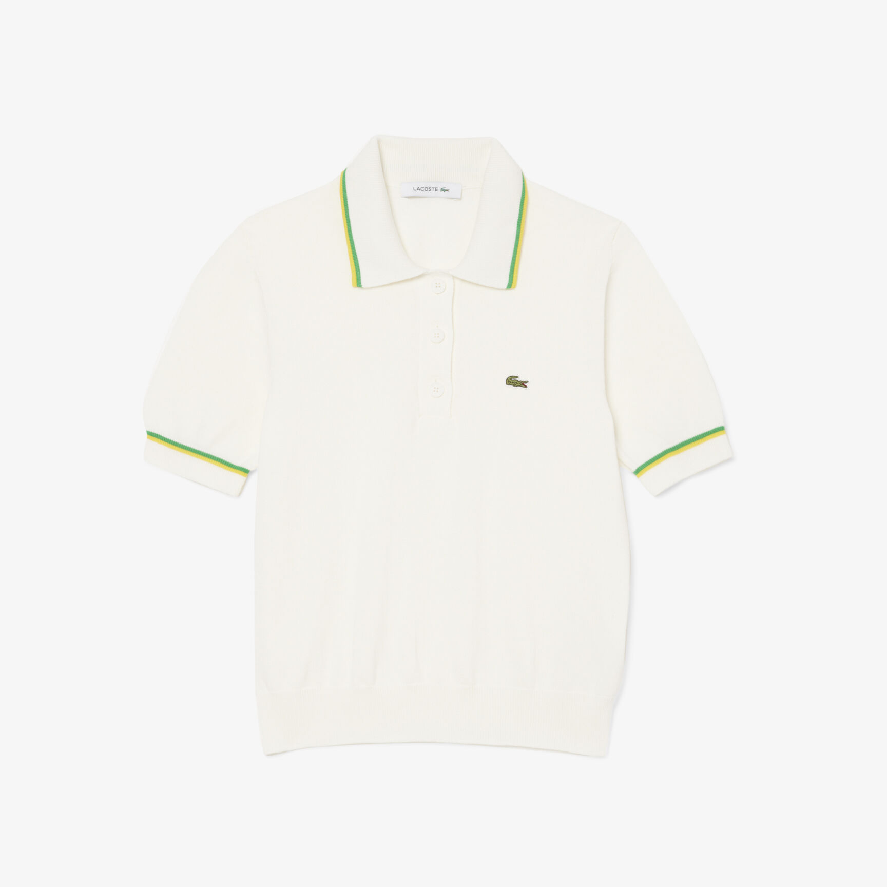 قميص بولو قصير مصنوع من قطن مطاطي ثلاثي الأبعاد