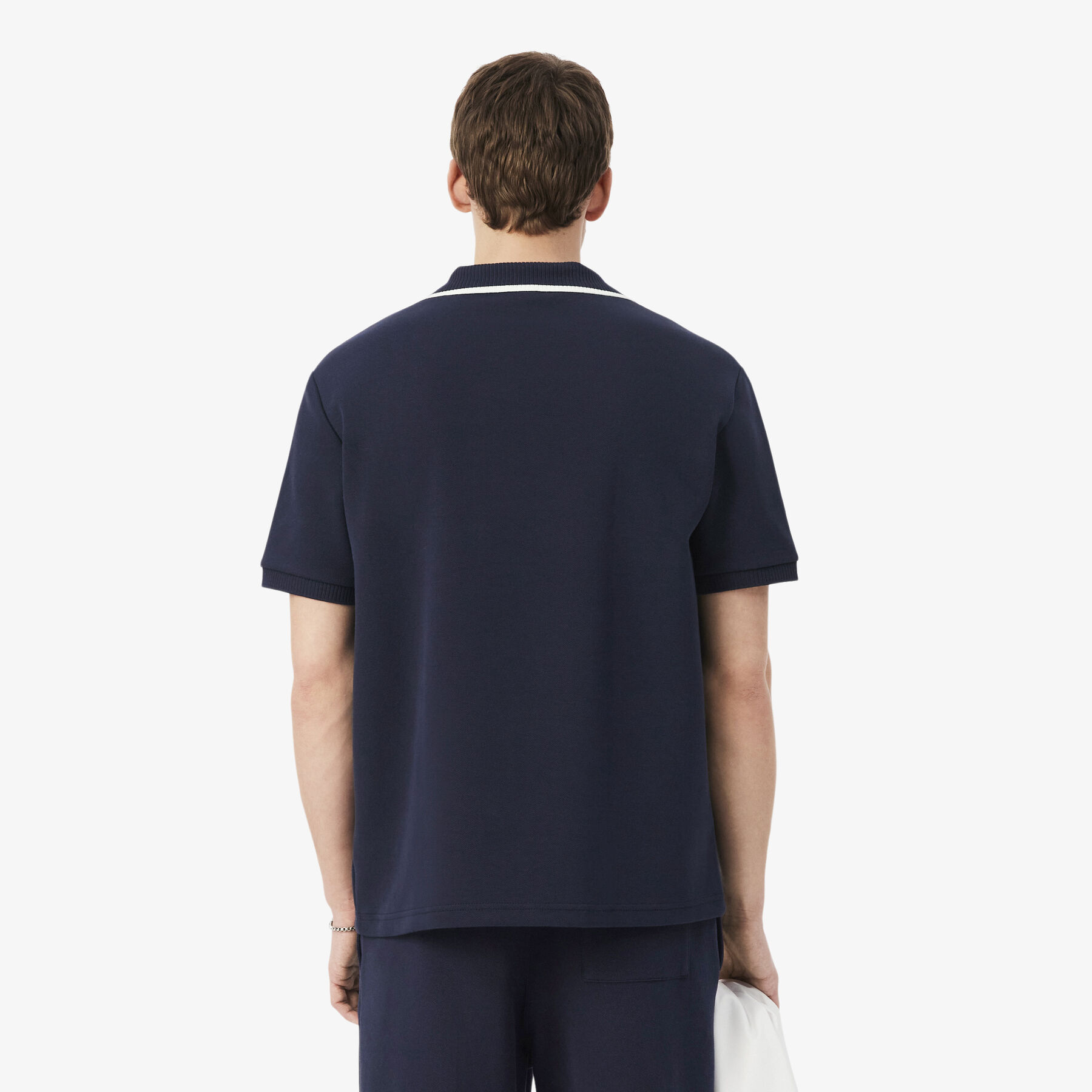 Loose Fit Embroidered Badge Pique Polo Shirt lacoste loose fit embroidered badge pique polo shirt