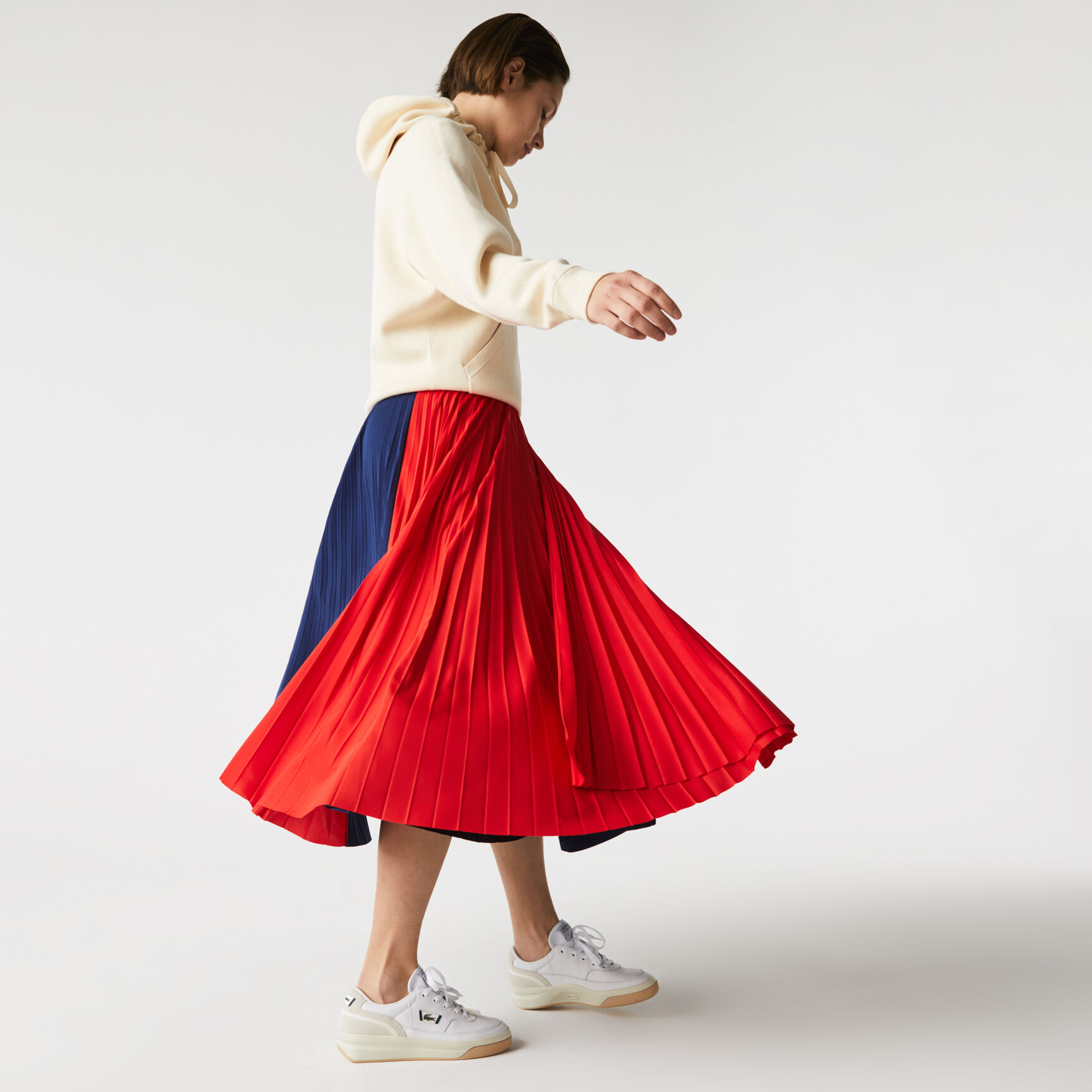 Women&rsquo;s Mid-Length Colourblock Pleated Skirt