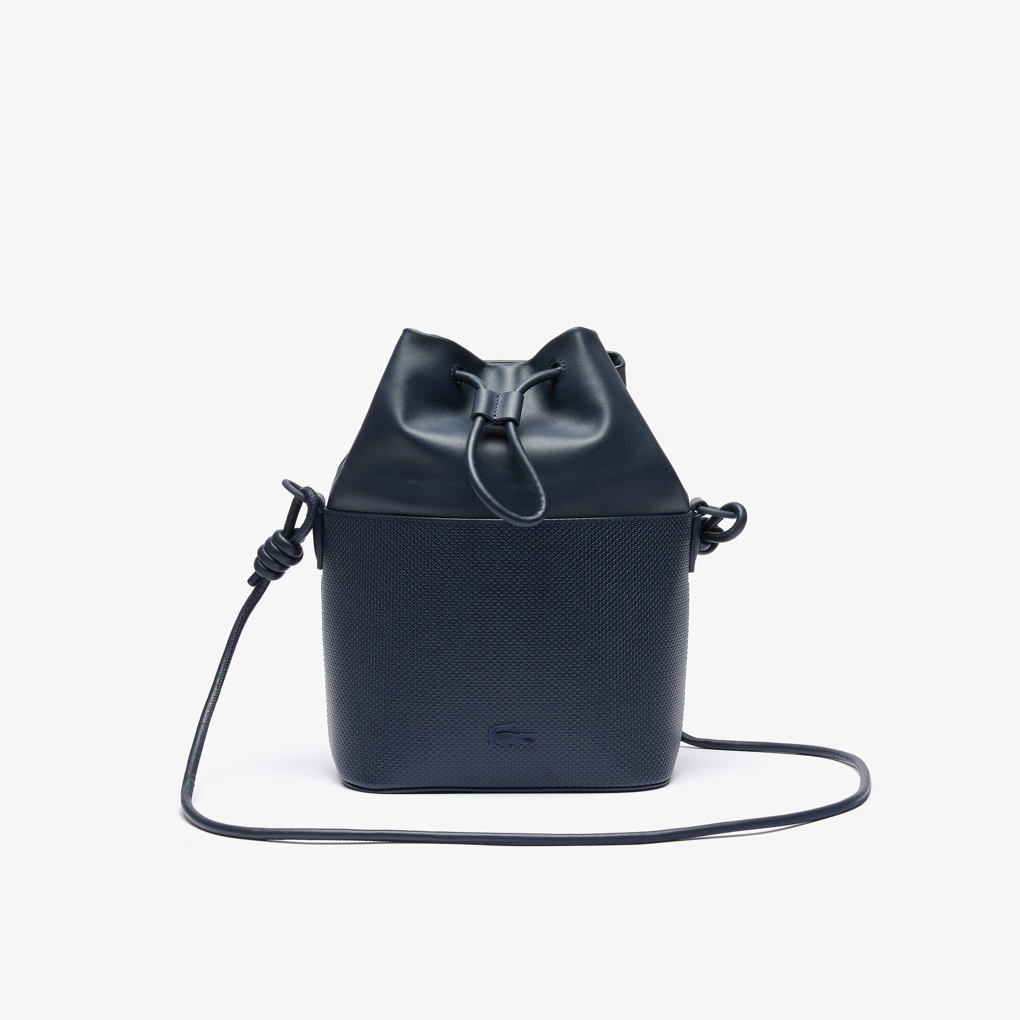Buy Women s Chantaco Matte Pique Leather Drawstring Bucket Bag Lacoste QA