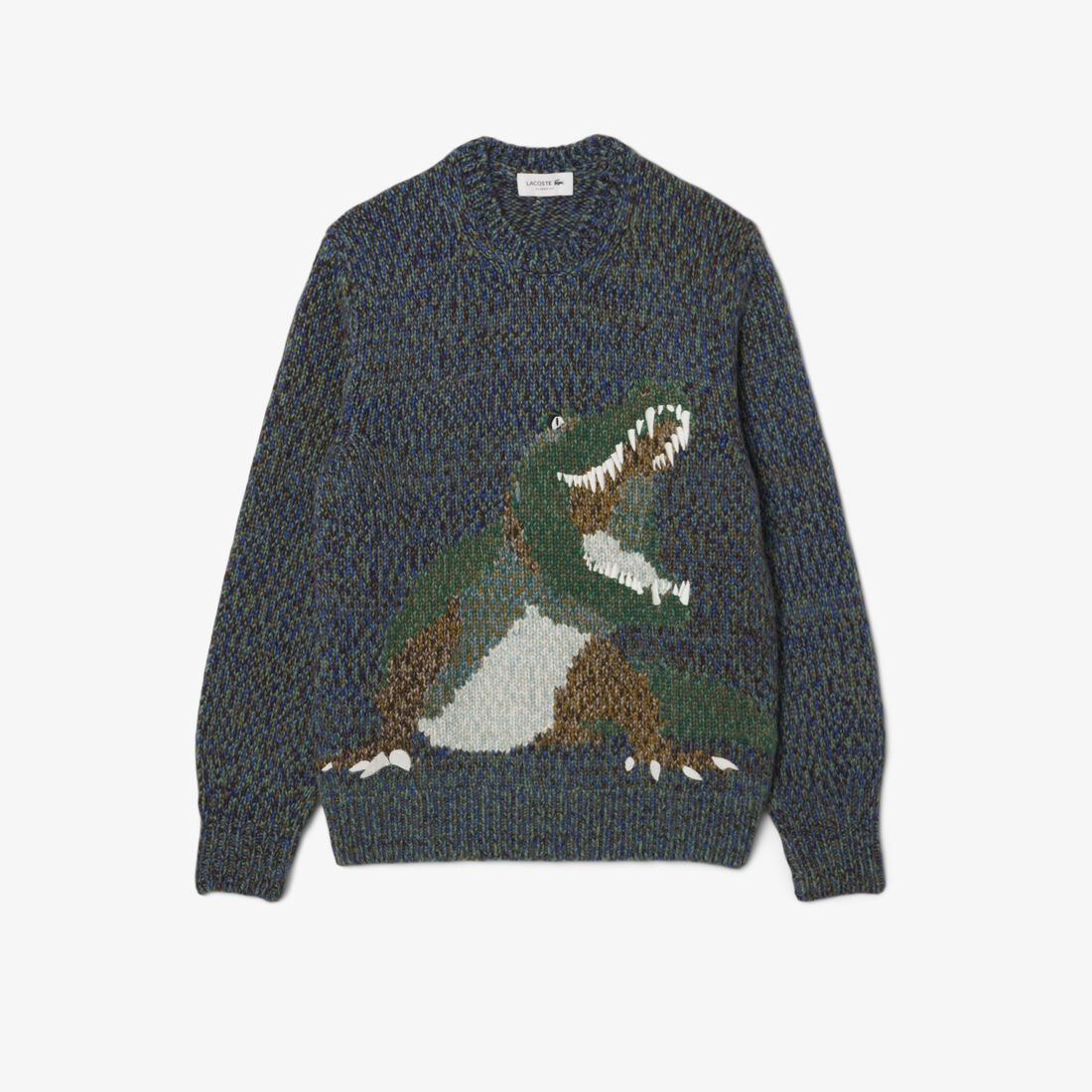 Mercerized Knit Intarsia Crocodile Sweater Mercerized Knit Intarsia Crocodile Sweater