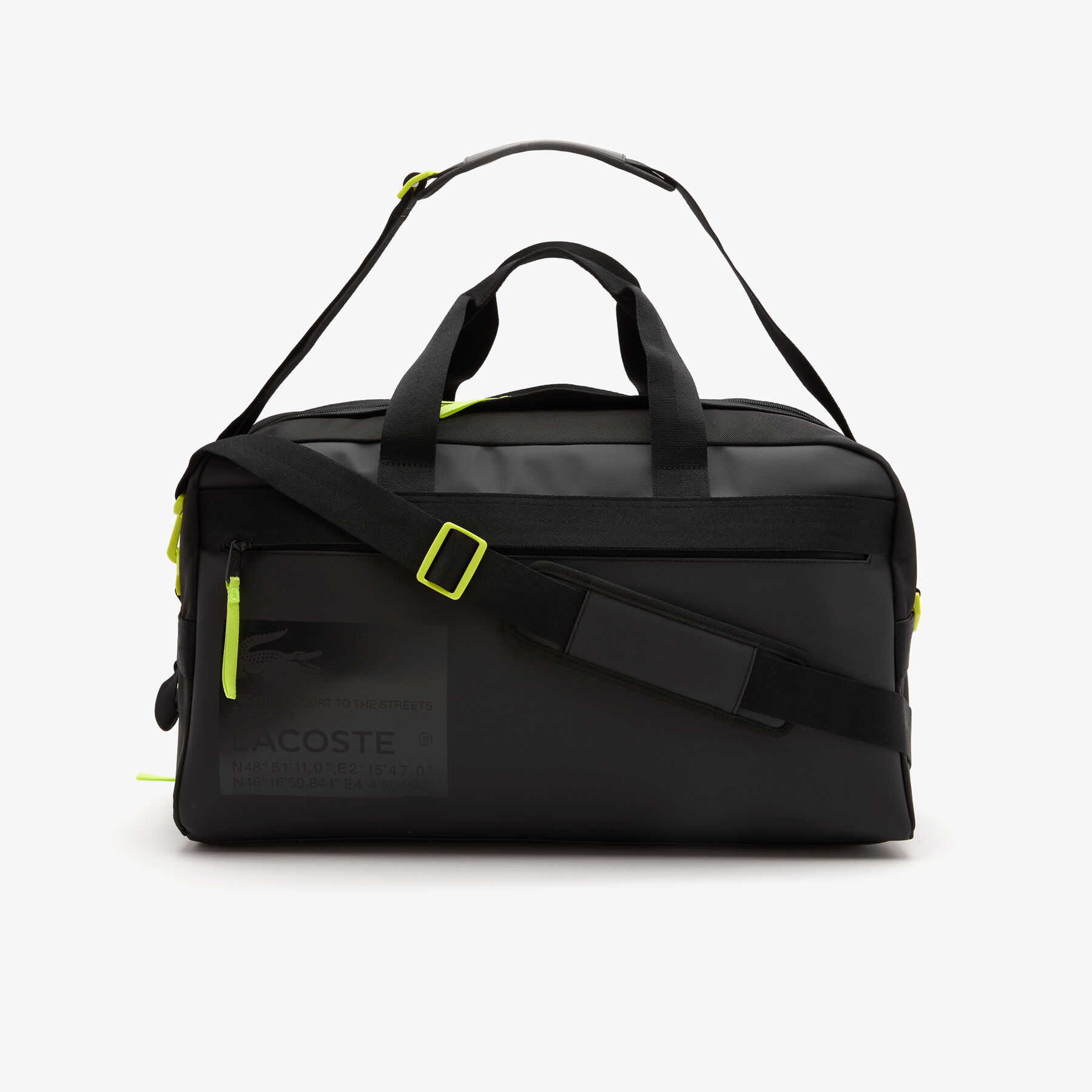 Unisex Lacoste Signature Print Water-Repellent Duffle Weekend Bag unisex lacoste signature print water repellent duffle weekend bag