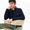 lacoste men s zip stand up collar fleece sweatshirt