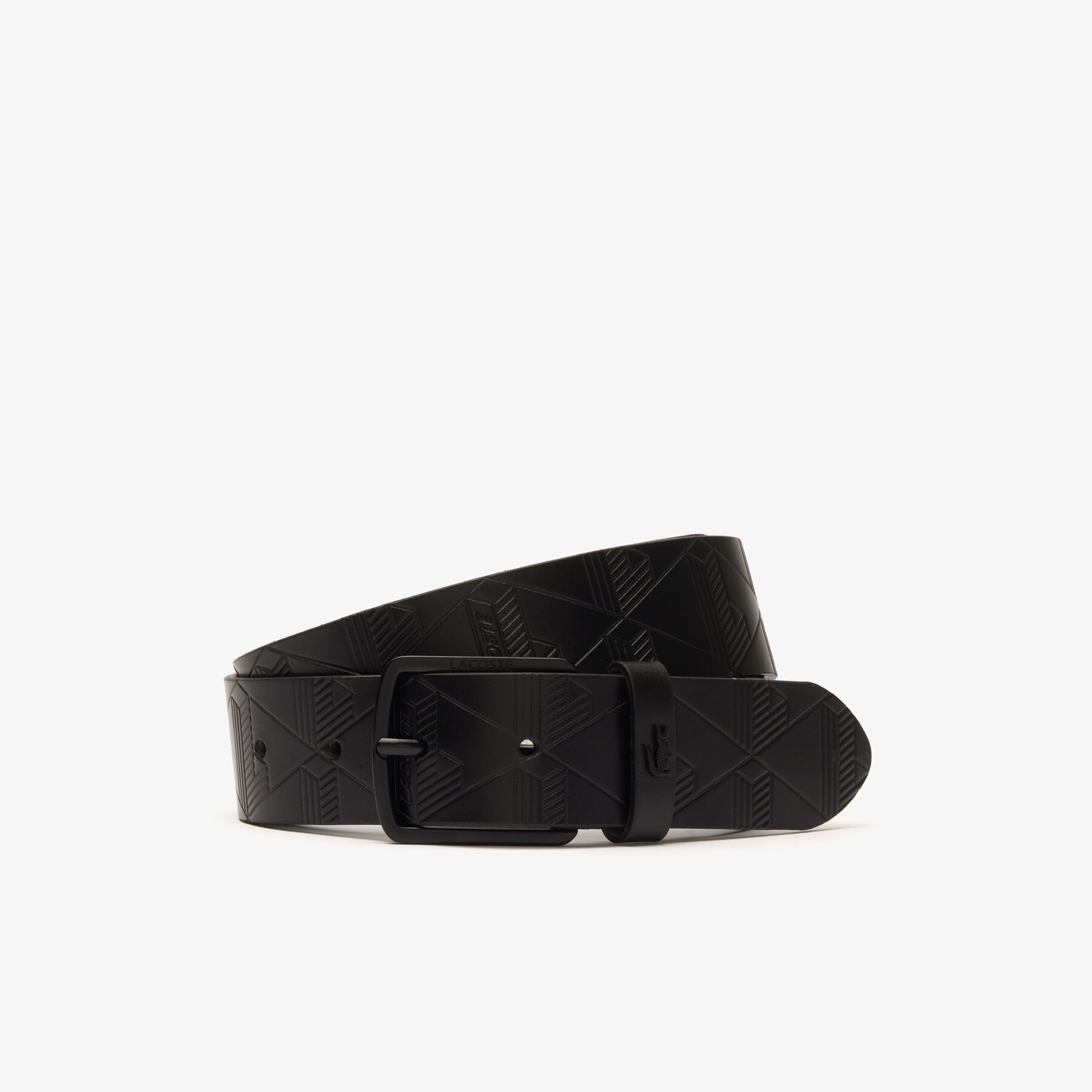 lacoste monogram leather belt