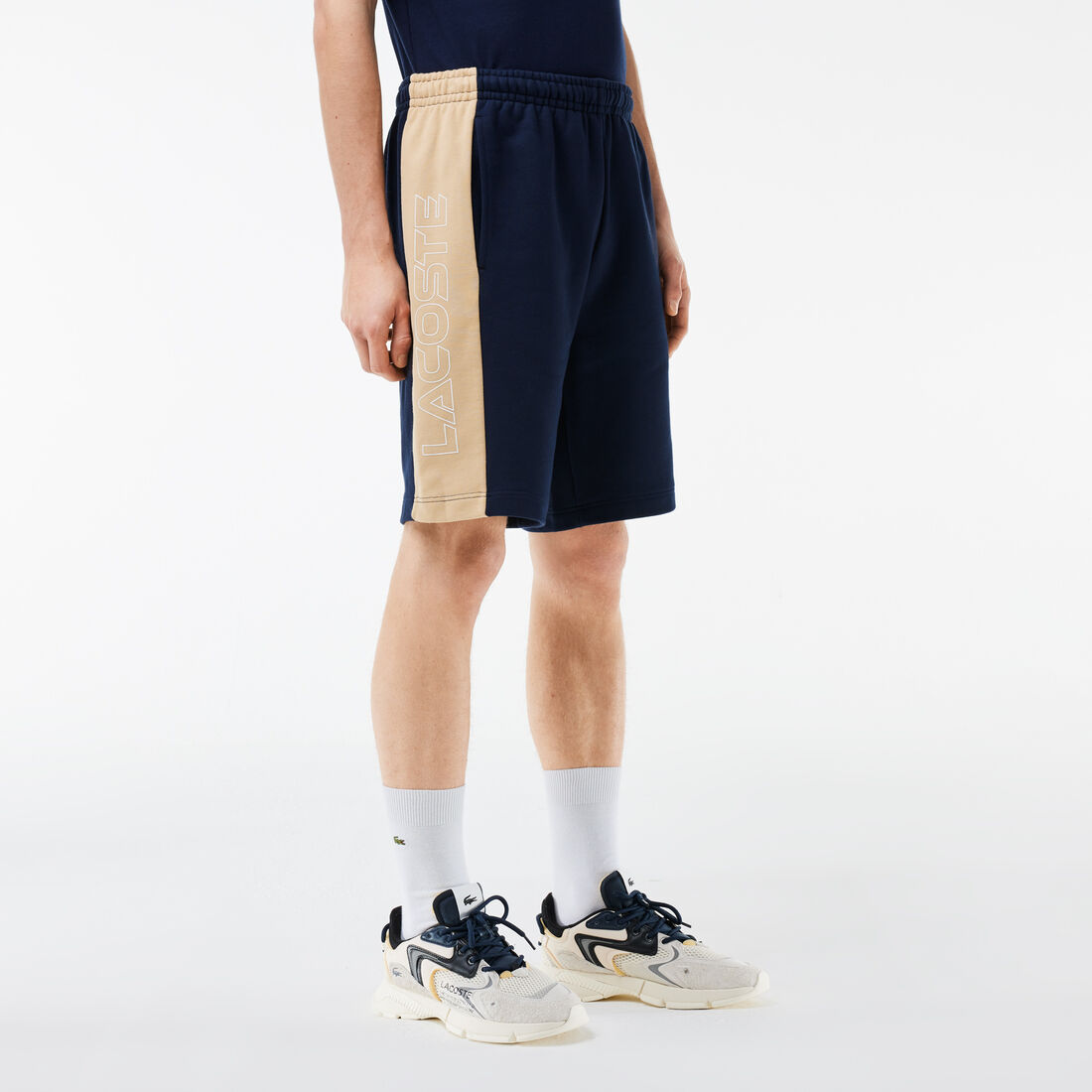 Printed Unbrushed Fleece Colourblock Jogger Shorts Printed Unbrushed Fleece Colourblock Jogger Shorts