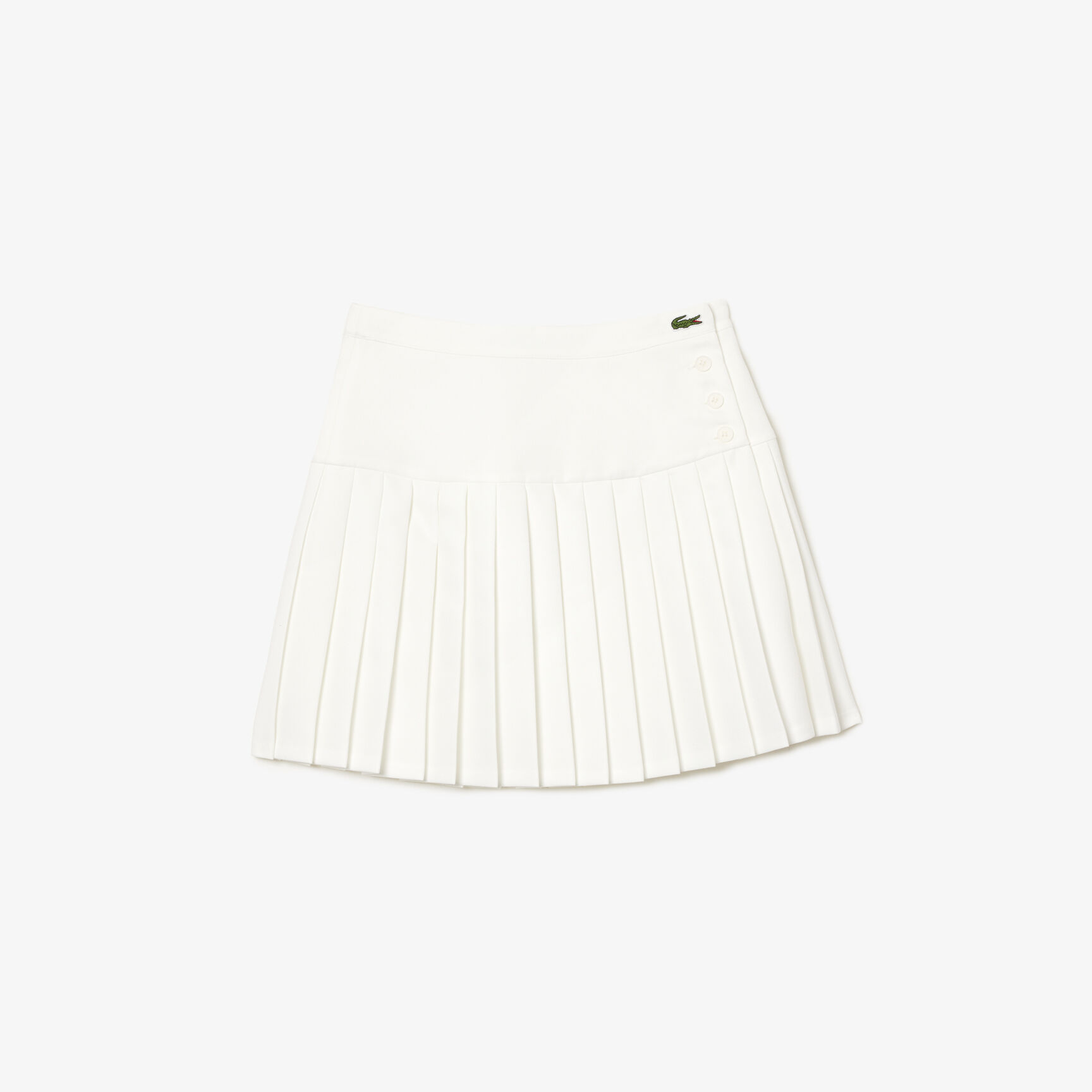 Short Pleated Button Waist Skirt