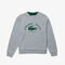 lacoste women s crew neck vintage print lightweight cotton fleece sweatshirt