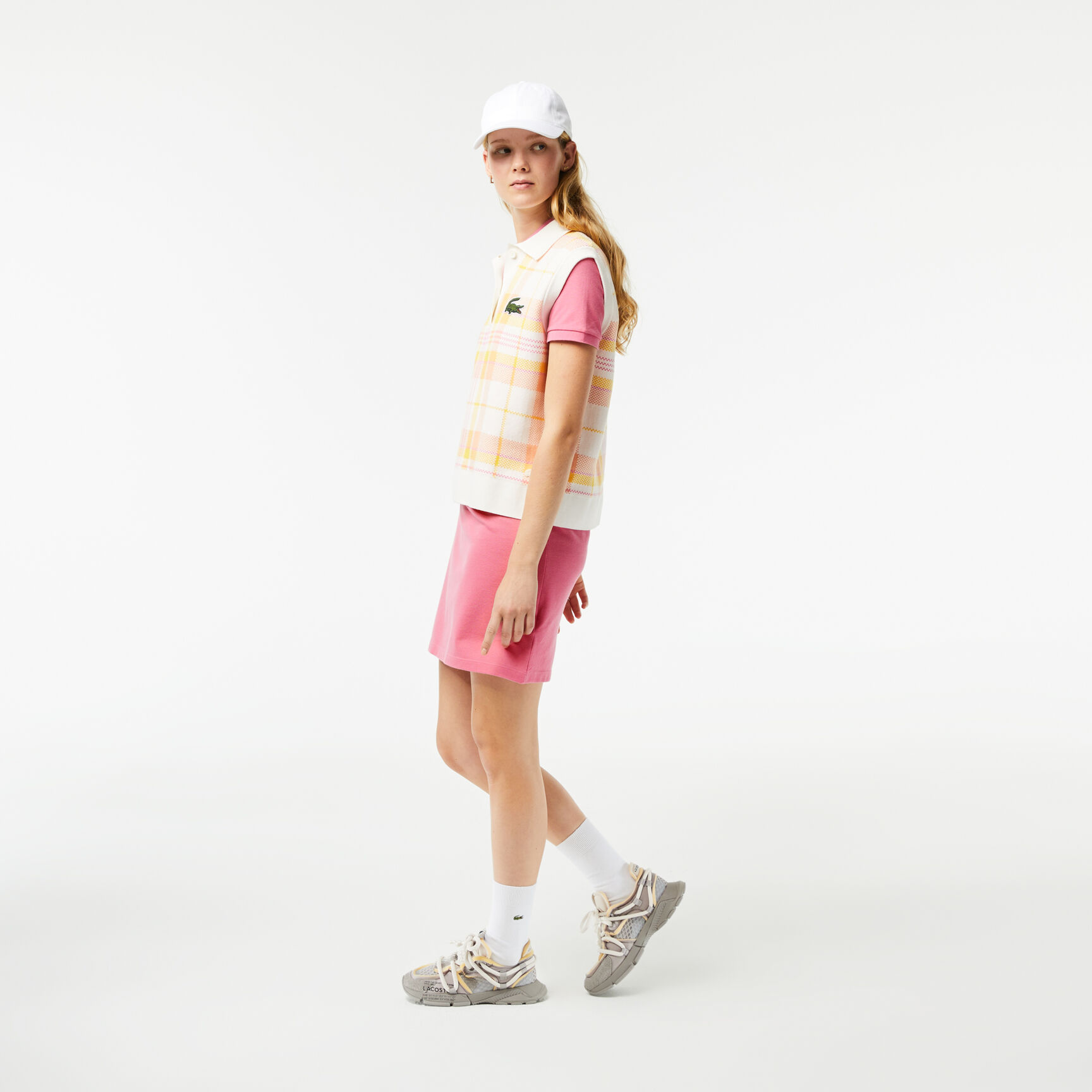 فستان بولو نسيج بيكيه للنساء