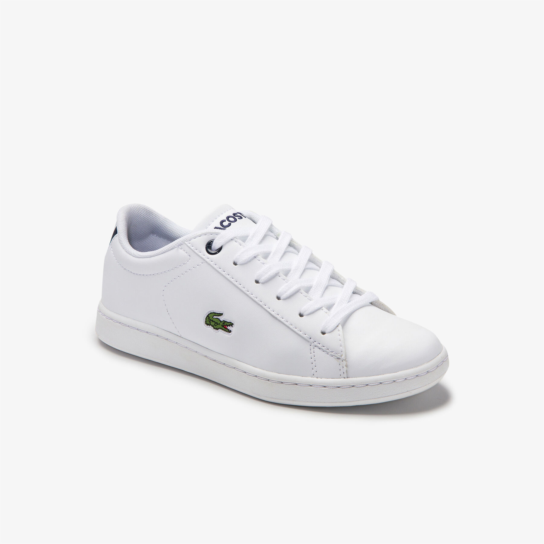 lacoste children s carnaby evo mesh lined tonal synthetic trainers