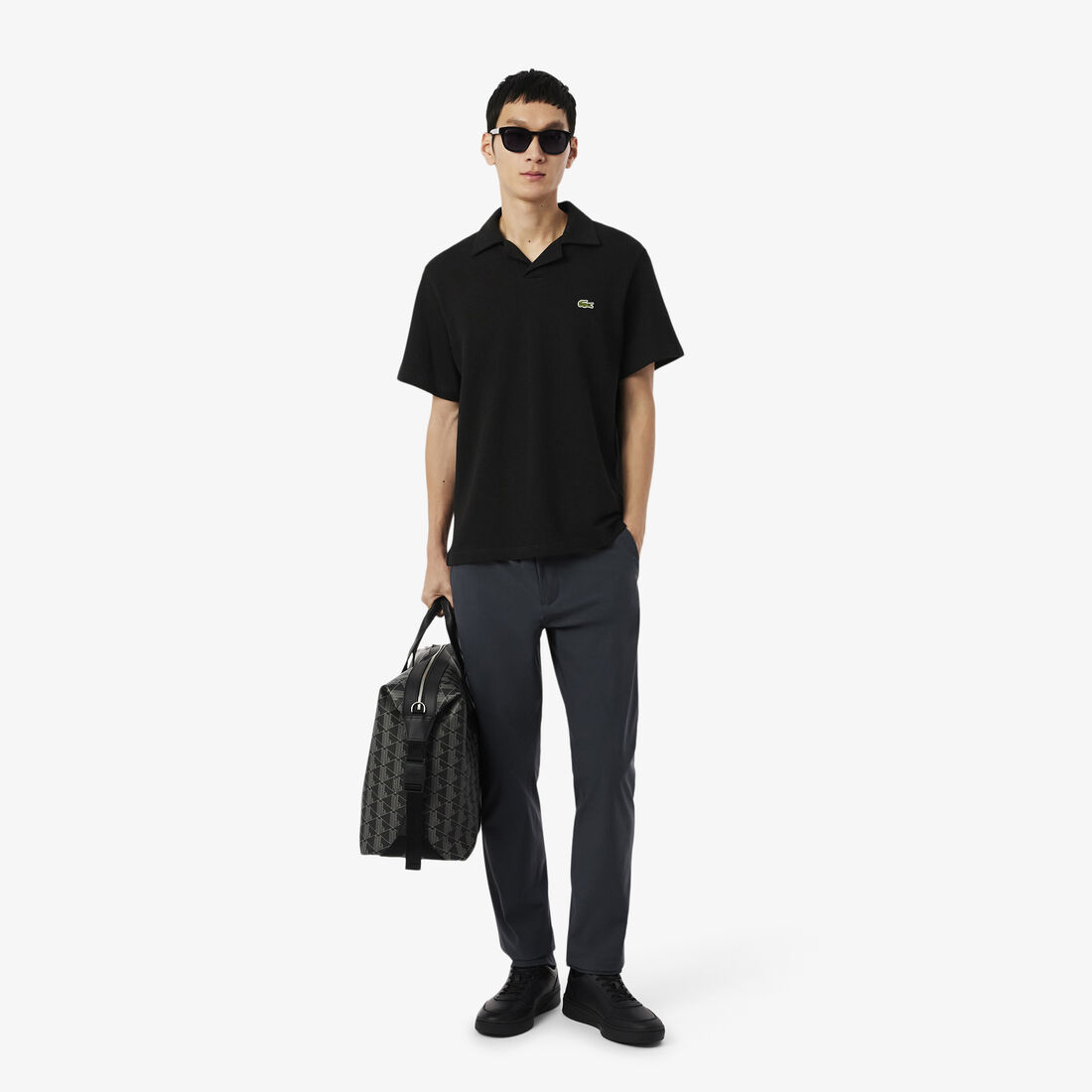 قميص بولو كلاسيكي من القطن والكتان قميص بولو كلاسيكي من القطن والكتان