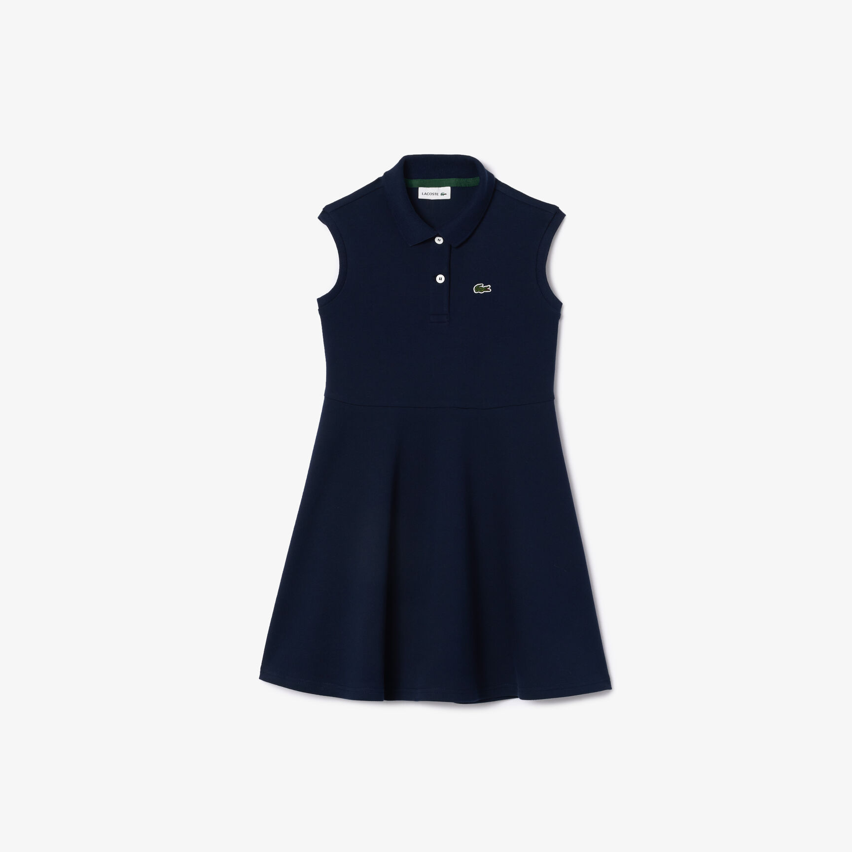 Girls' Lacoste Fit and Flare Stretch Pique Polo Dress