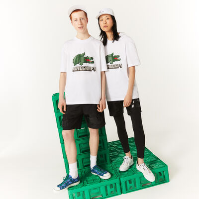 Unisex Lacoste X Minecraft Print Organic Cotton T-shirt