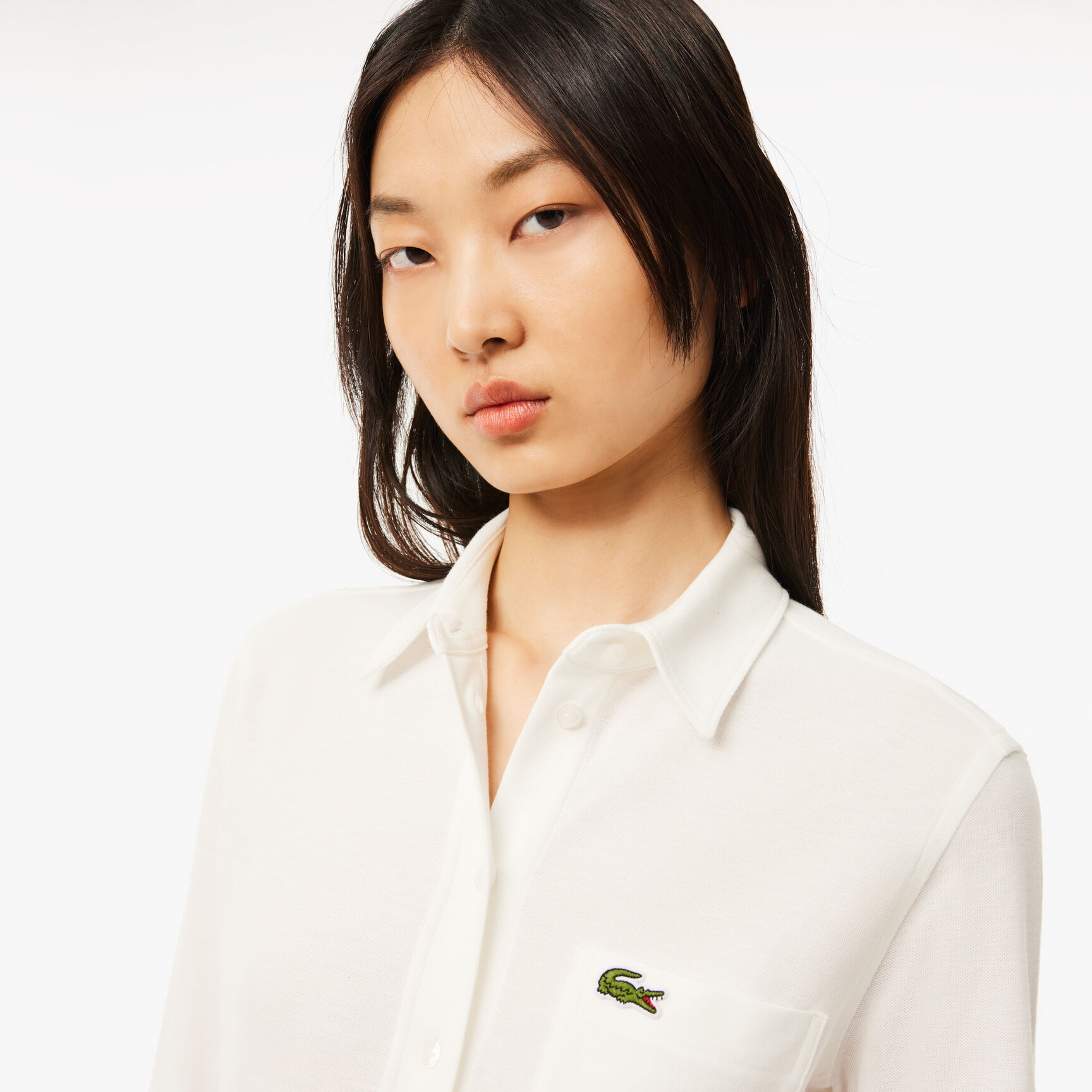 Cotton Pique Shirt with Pocket