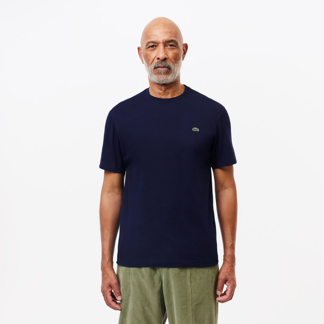 تي شيرت جيرسيه قطن ثقيل برقع متعددة لشعار الماركة