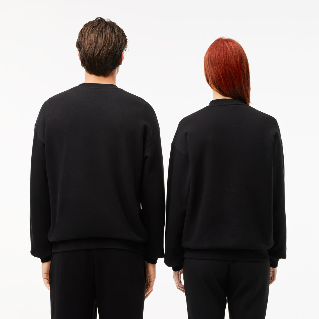 Loose Fit Badge Accent Fleece Sweatshirt Loose Fit Badge Accent Fleece Sweatshirt