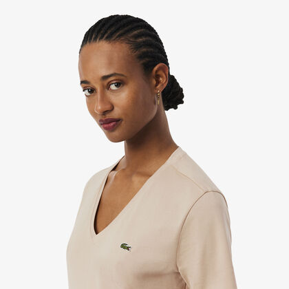 Relaxed Fit Soft Cotton V Neck T-shirt