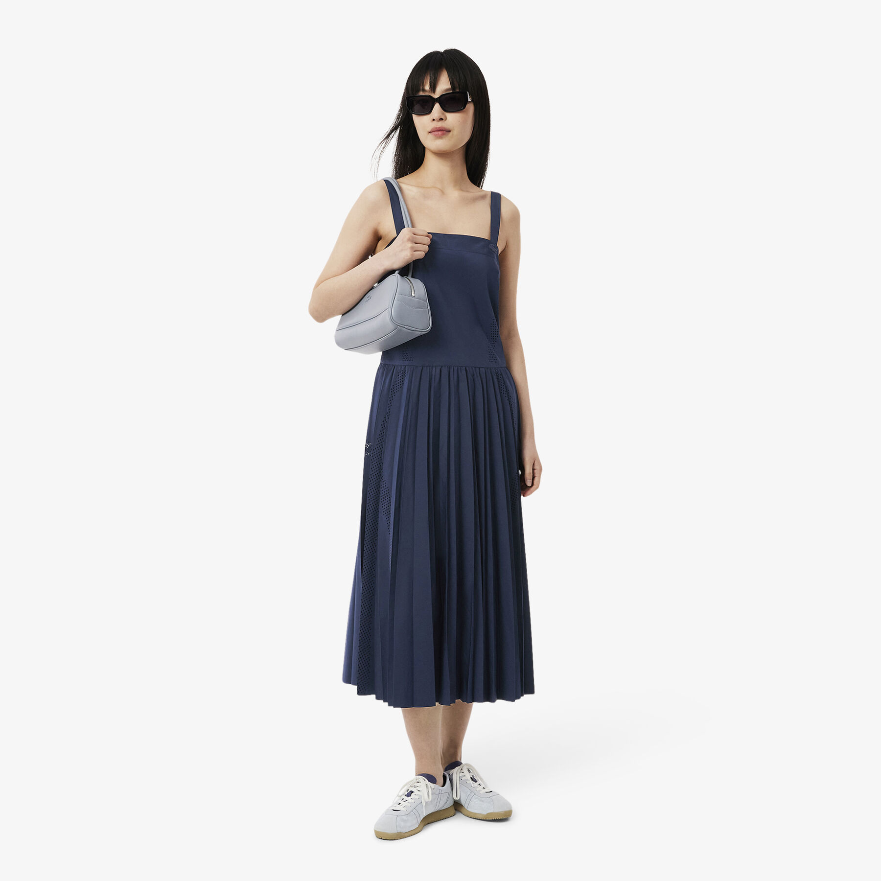 Long Pleated Strap Dress lacoste long pleated strap dress