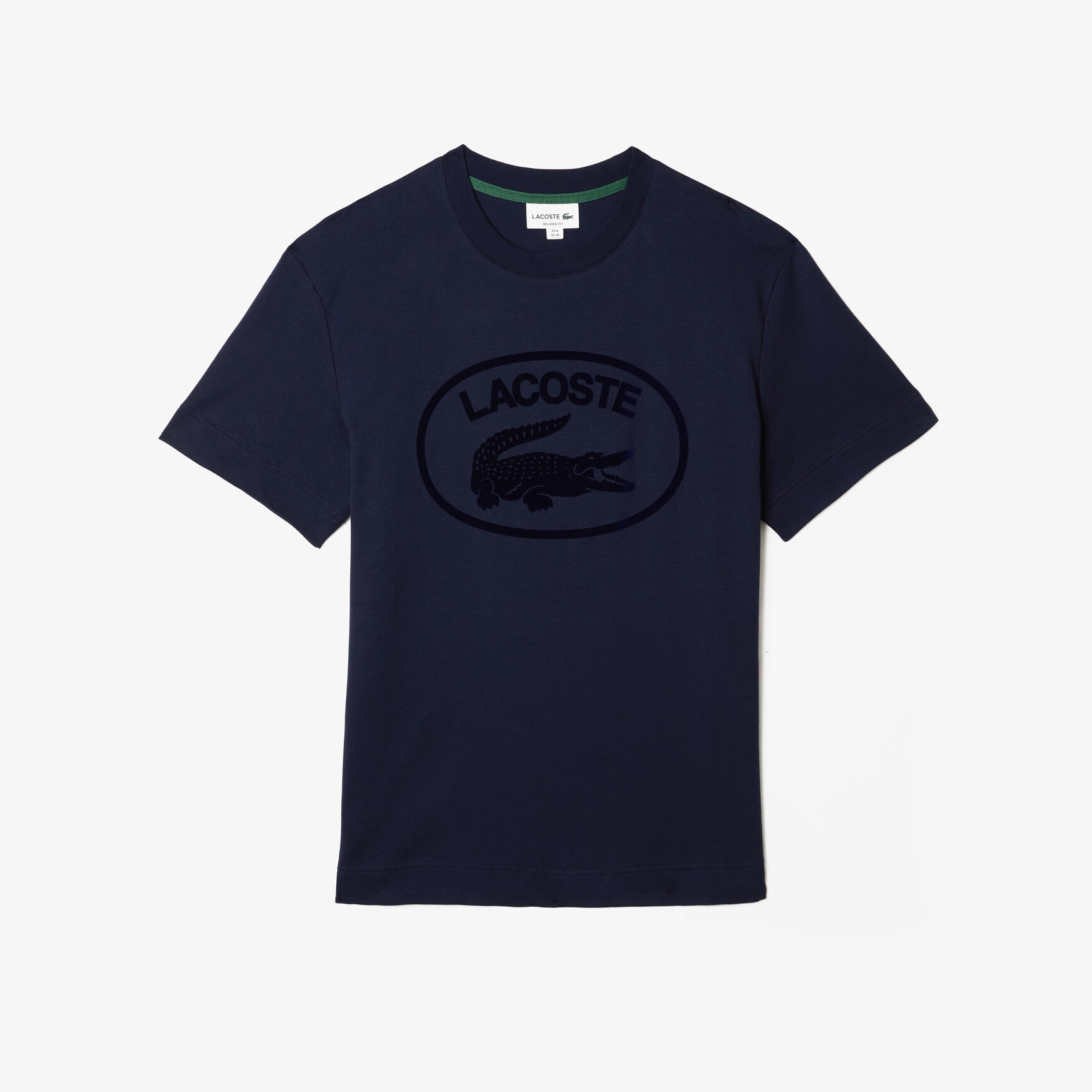 Men's Lacoste Relaxed Fit Tone-On-Tone Branded Cotton T-Shirt Men's Lacoste Relaxed Fit Tone-On-Tone Branded Cotton T-Shirt