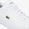 lacoste men s powercourt logo tongue leather trainers