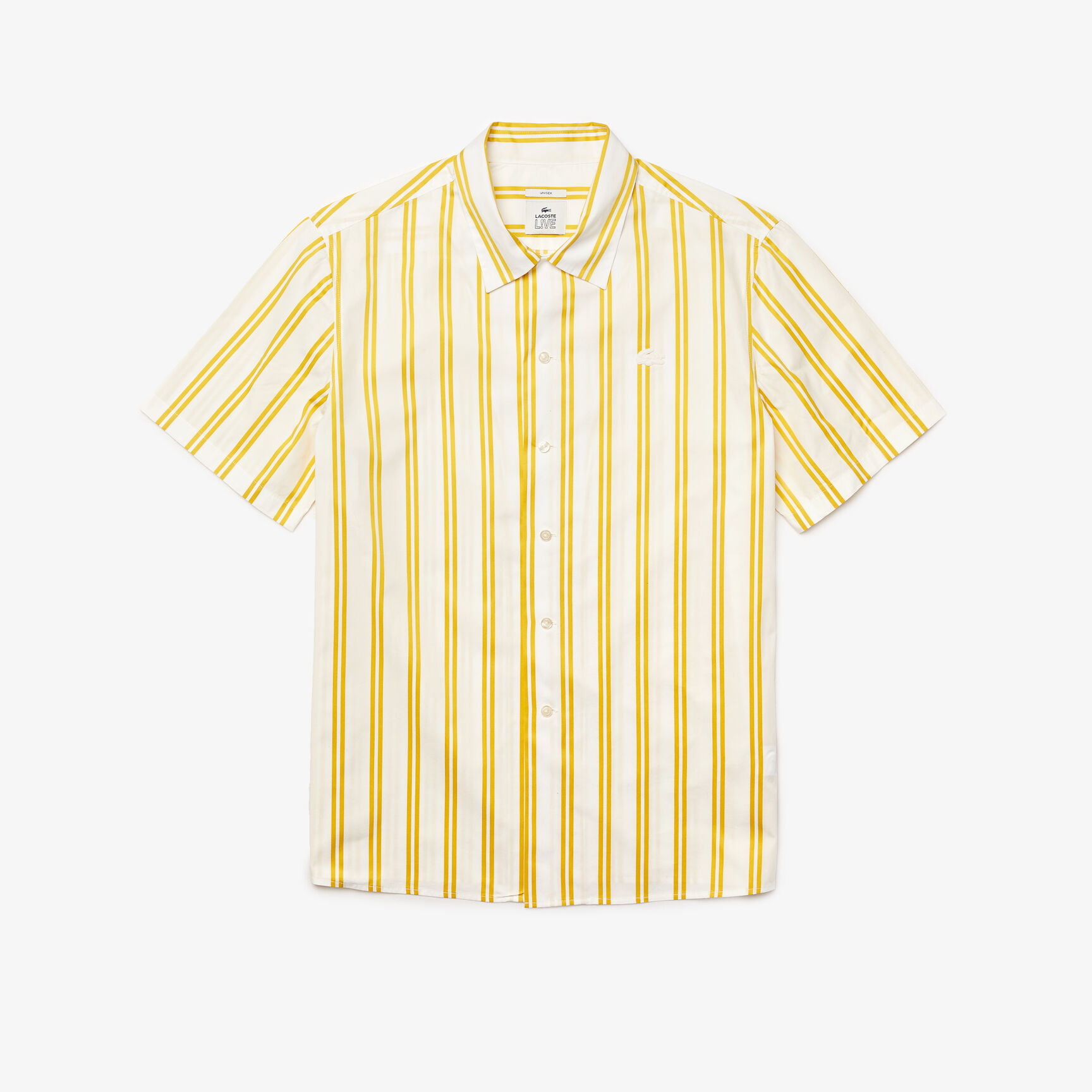 Unisex Lacoste LIVE Striped Satiny Shirt Unisex Lacoste LIVE Striped Satiny Shirt