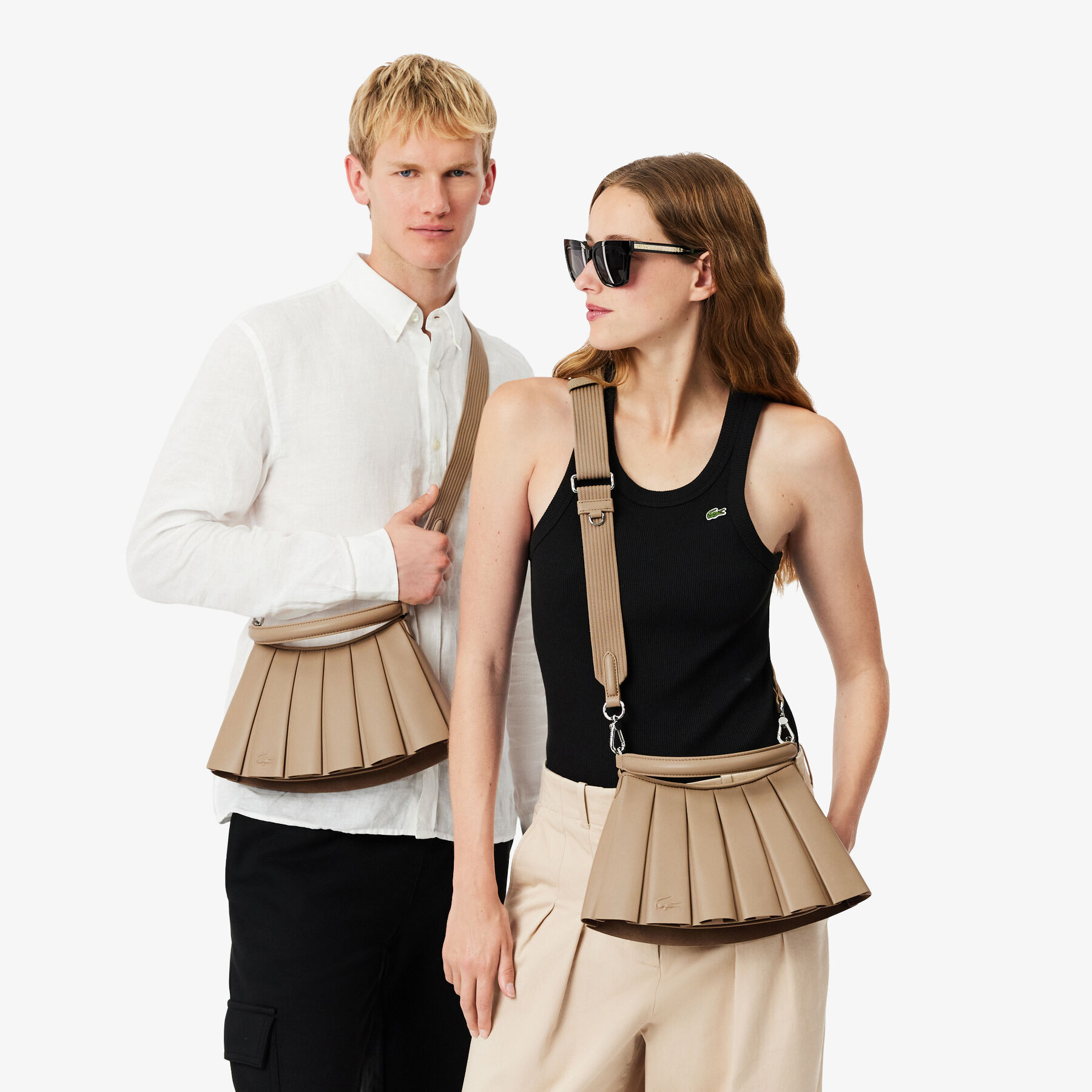 lacoste small lenglen leather bag