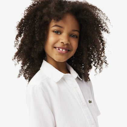 فستان قميص بتنورة من قماش البوبلين المطوي