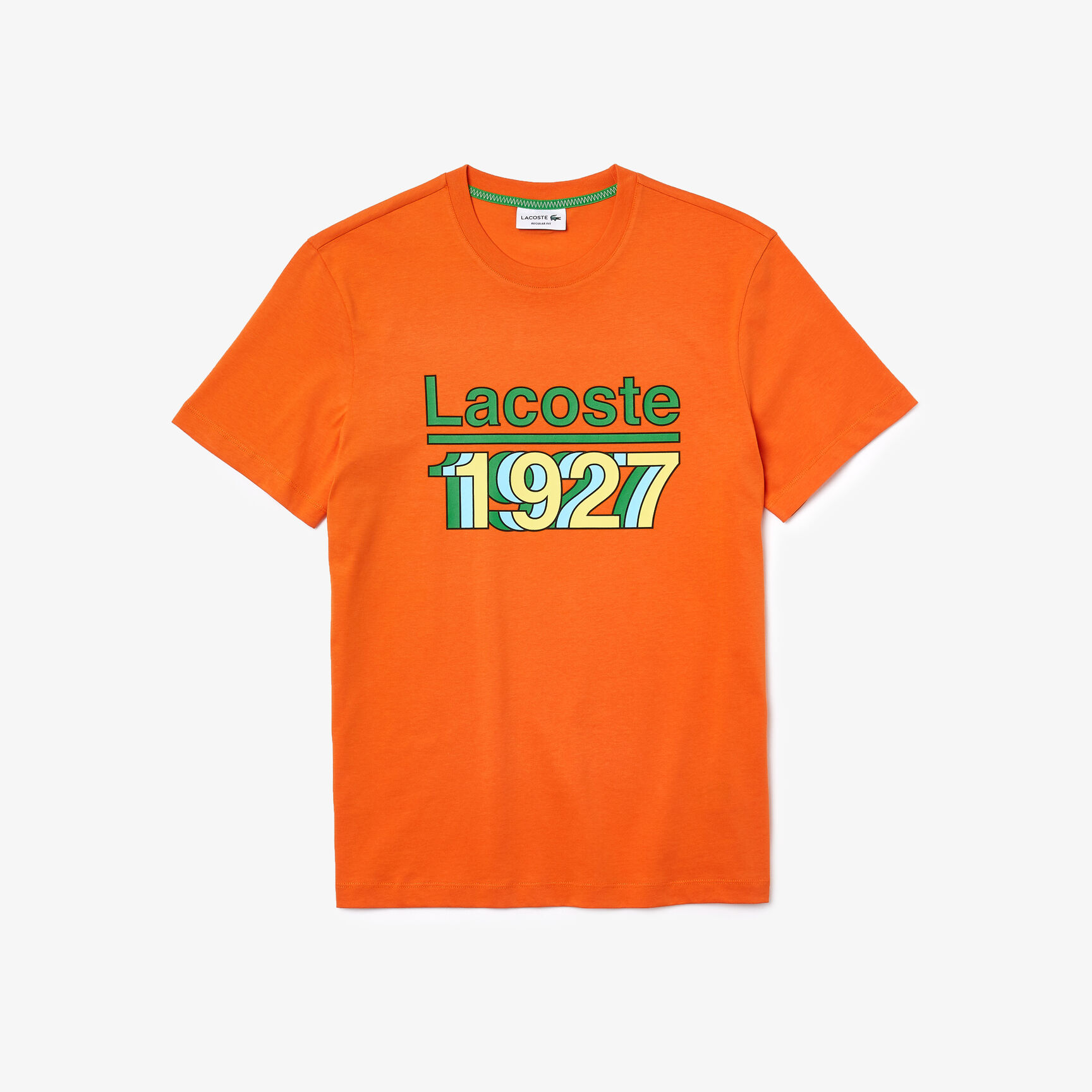 تيشيرت قطني مطبوع برقبة دائرية للرجال