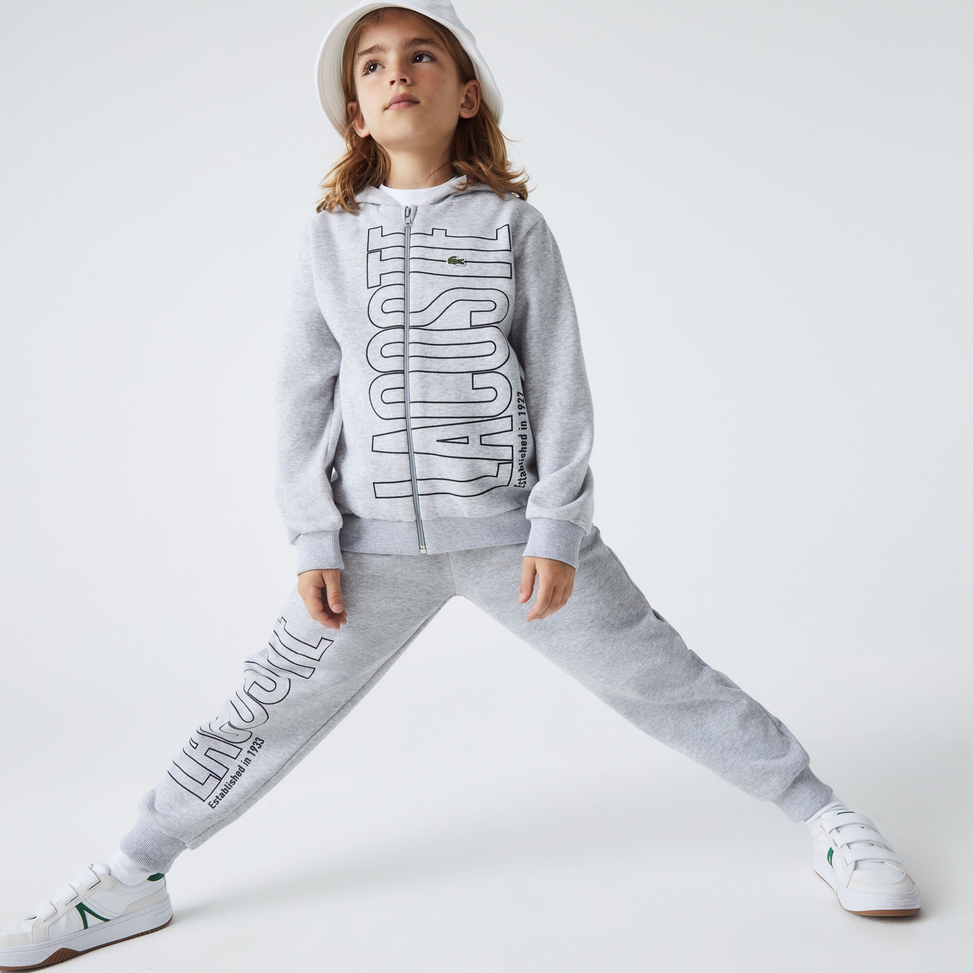 Buy Boys Lacoste Branded Zippered Hooded Sweatshirt Lacoste QA