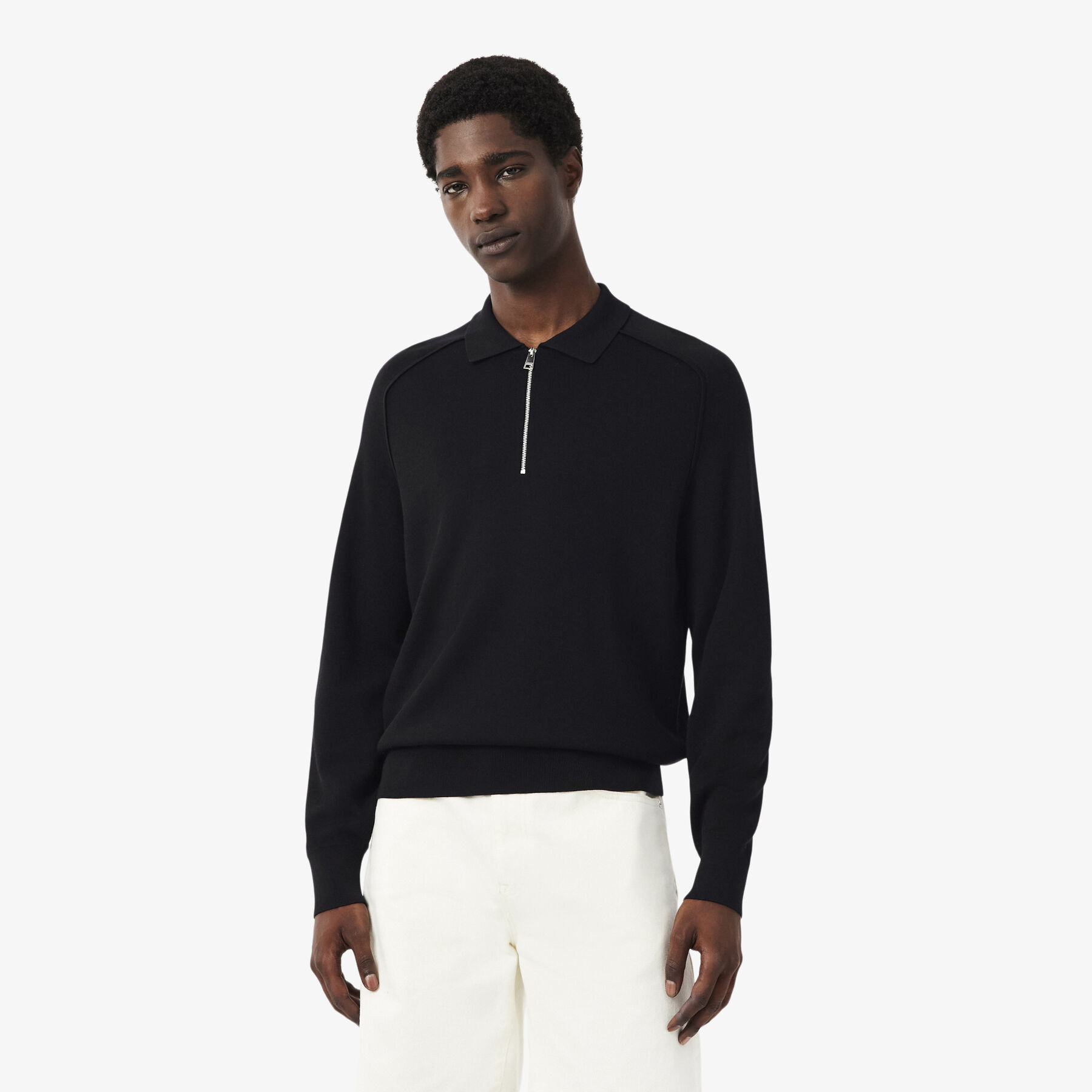 Commuter Zipped Wool Polo Collar Sweater lacoste commuter zipped wool polo collar sweater