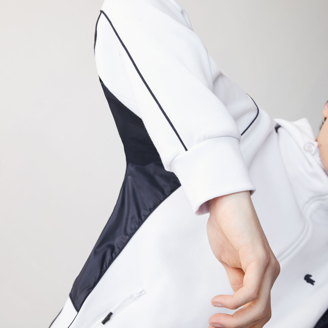 Men’s Hooded Bimaterial Stretch Cotton Sweatshirt Men’s Hooded Bimaterial Stretch Cotton Sweatshirt