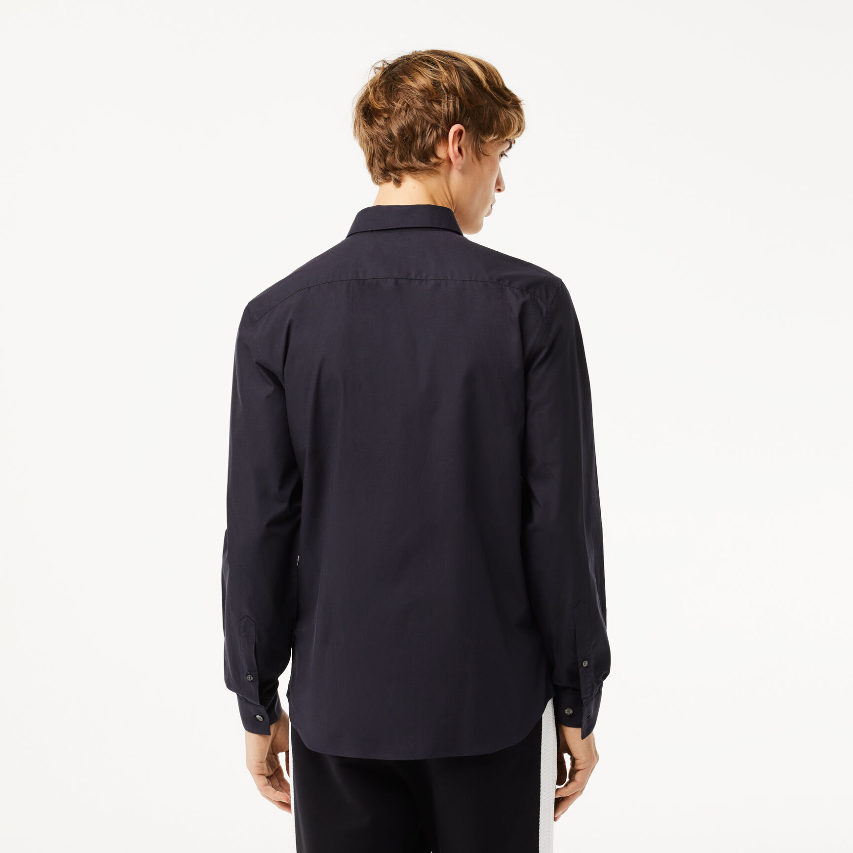 قميص بوبلين قطني مطاطي بقصة ضيقة