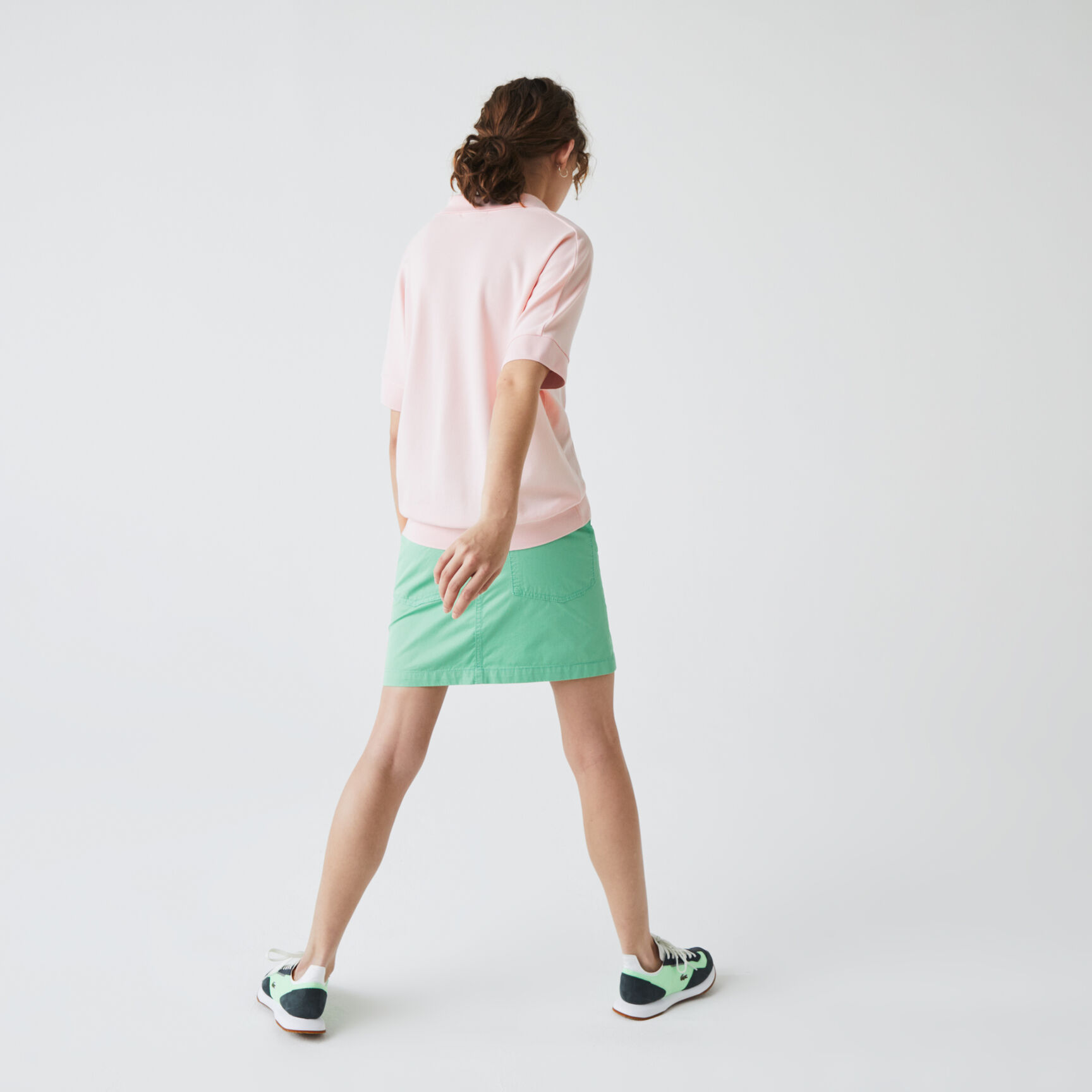 Open Neck Fluid Pique Polo Shirt