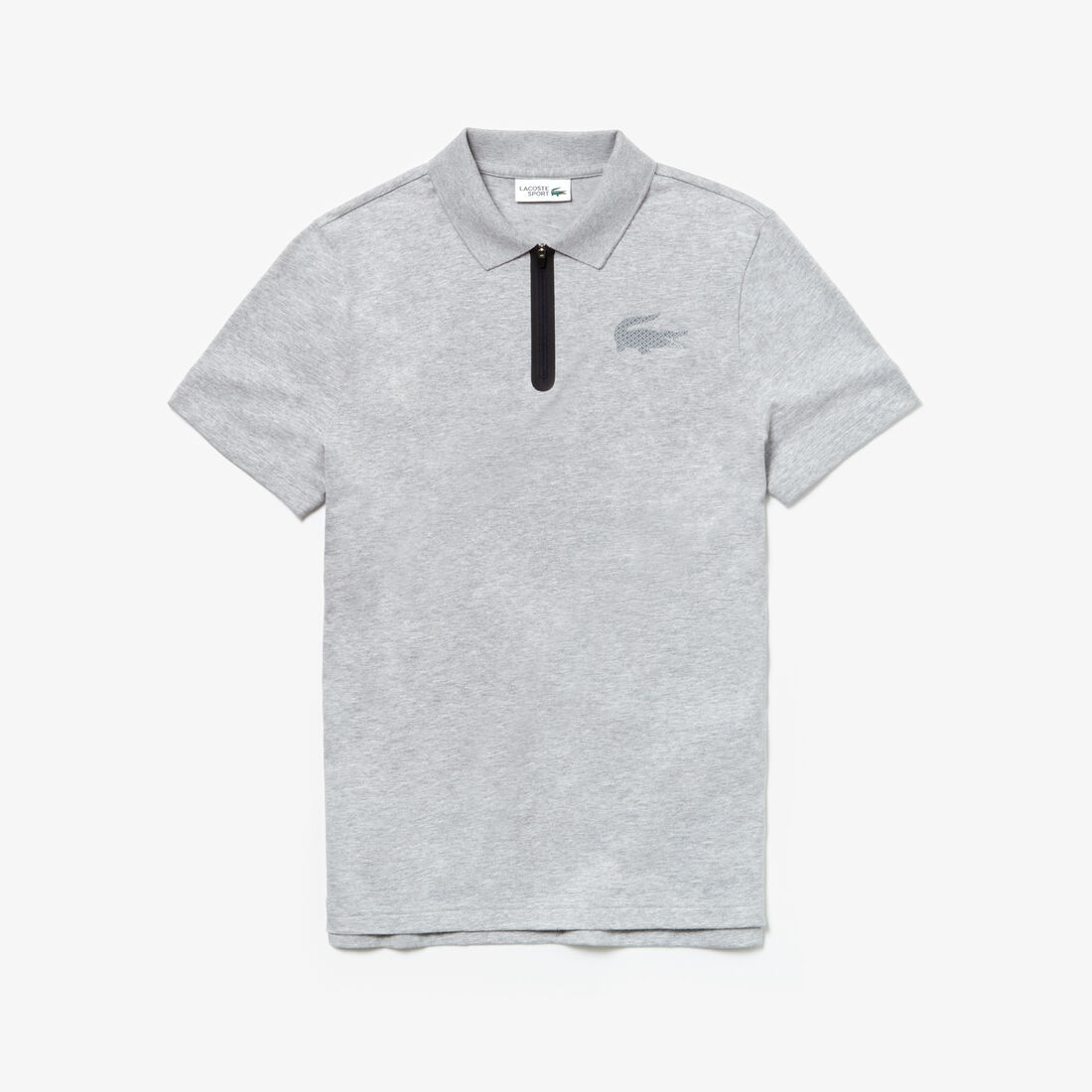 قميص بولو قطني للرجال بسحاب عند الياقة وعلامة التمساح المجسمة من مجموعة Lacoste SPORT قميص بولو قطني للرجال بسحاب عند الياقة وعلامة التمساح المجسمة من مجموعة Lacoste SPORT