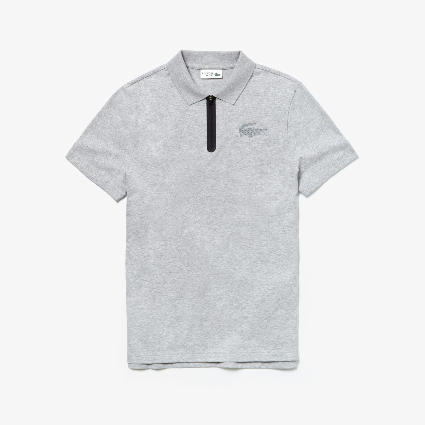 Men's Lacoste SPORT Zip Neck Holographic Croc Cotton Polo Shirt men s lacoste sport zip neck holographic croc cotton polo shirt