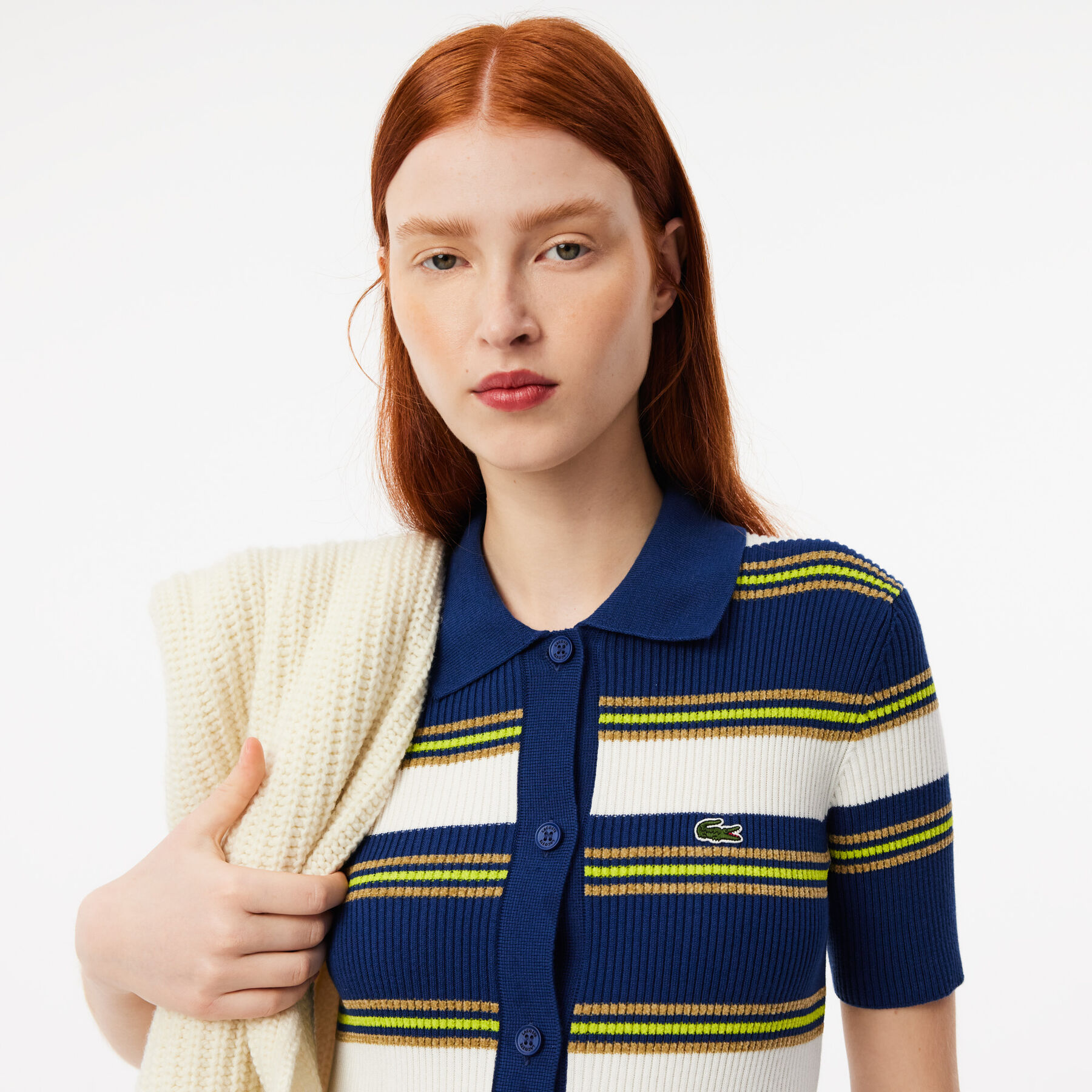 Rib Knit Striped Shirt Dress lacoste rib knit striped shirt dress