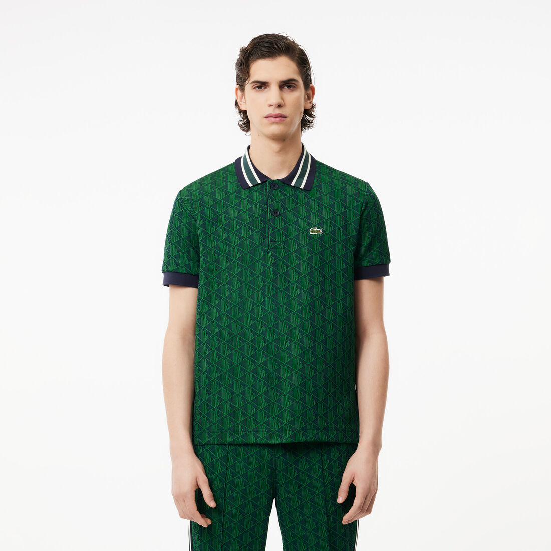Classic Fit Monogram Jacquard Polo Shirt
